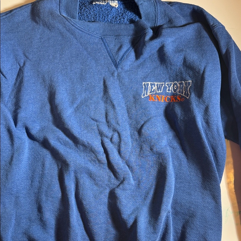 Blue New York Knicks Vintage Sweatshirt